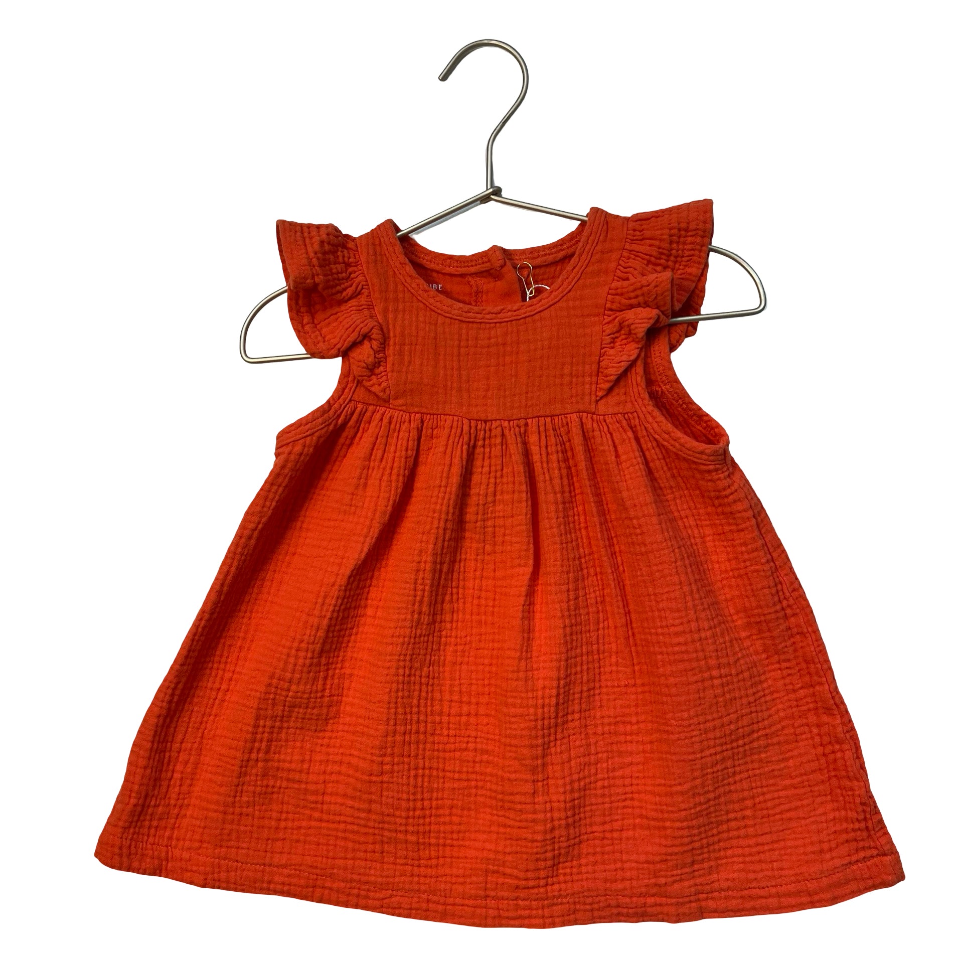 Tiny Tribe Orange Cotton Gauze Dress - Size 12-18 Mo