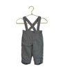 Janie and Jack Lined Gray Brushed Cotton Overall Pants - Size 0-3 Mo