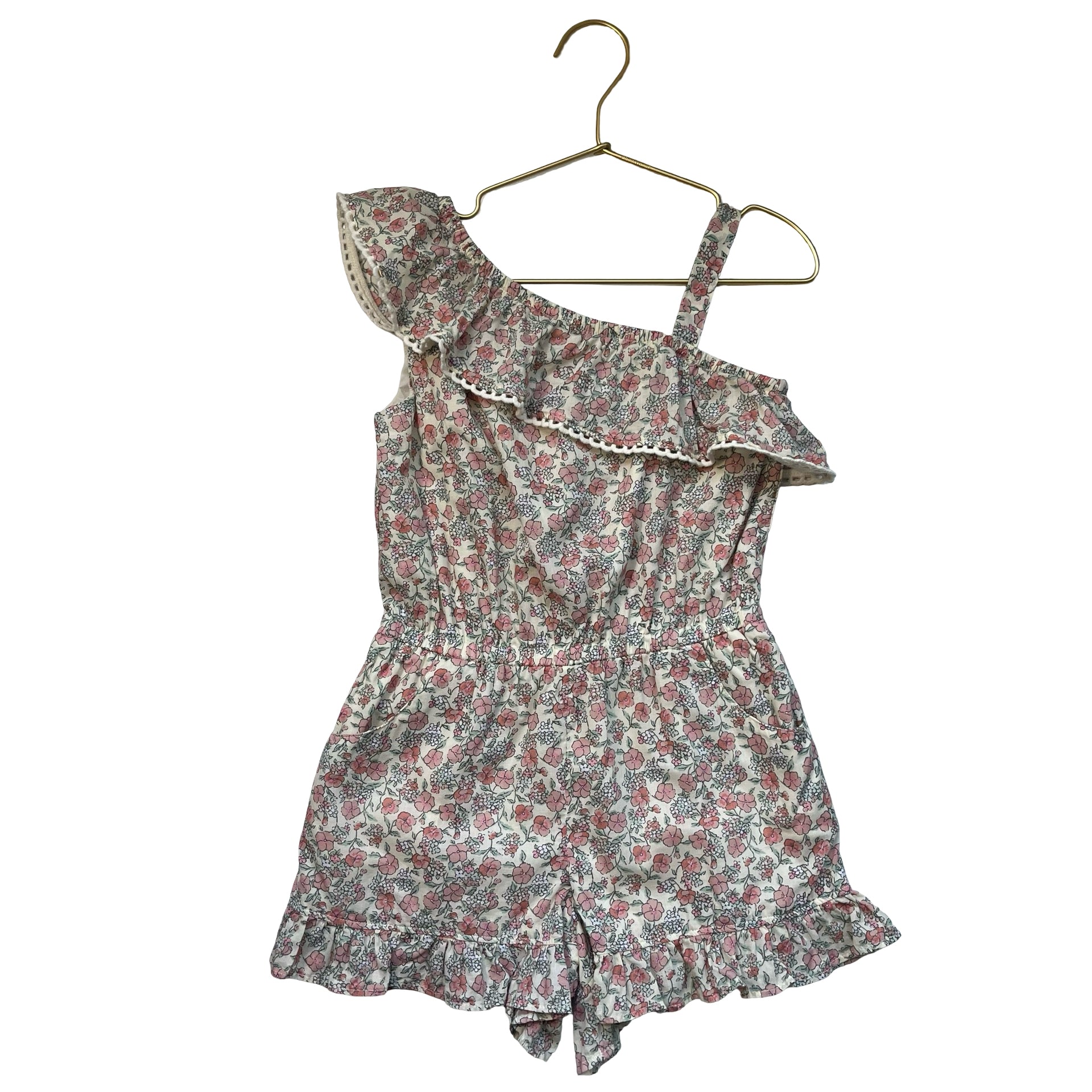 Janie and Jack Pink Floral Romper - Size 6