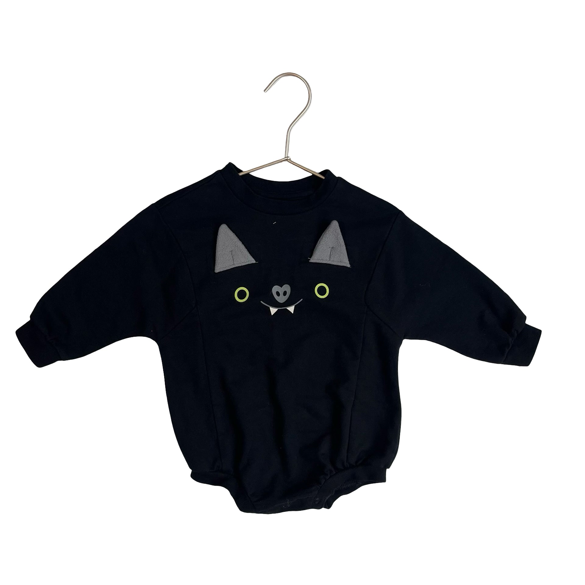 Cat & Jack Black Bat Bubble Romper Bodysuit - Size 18 Mo
