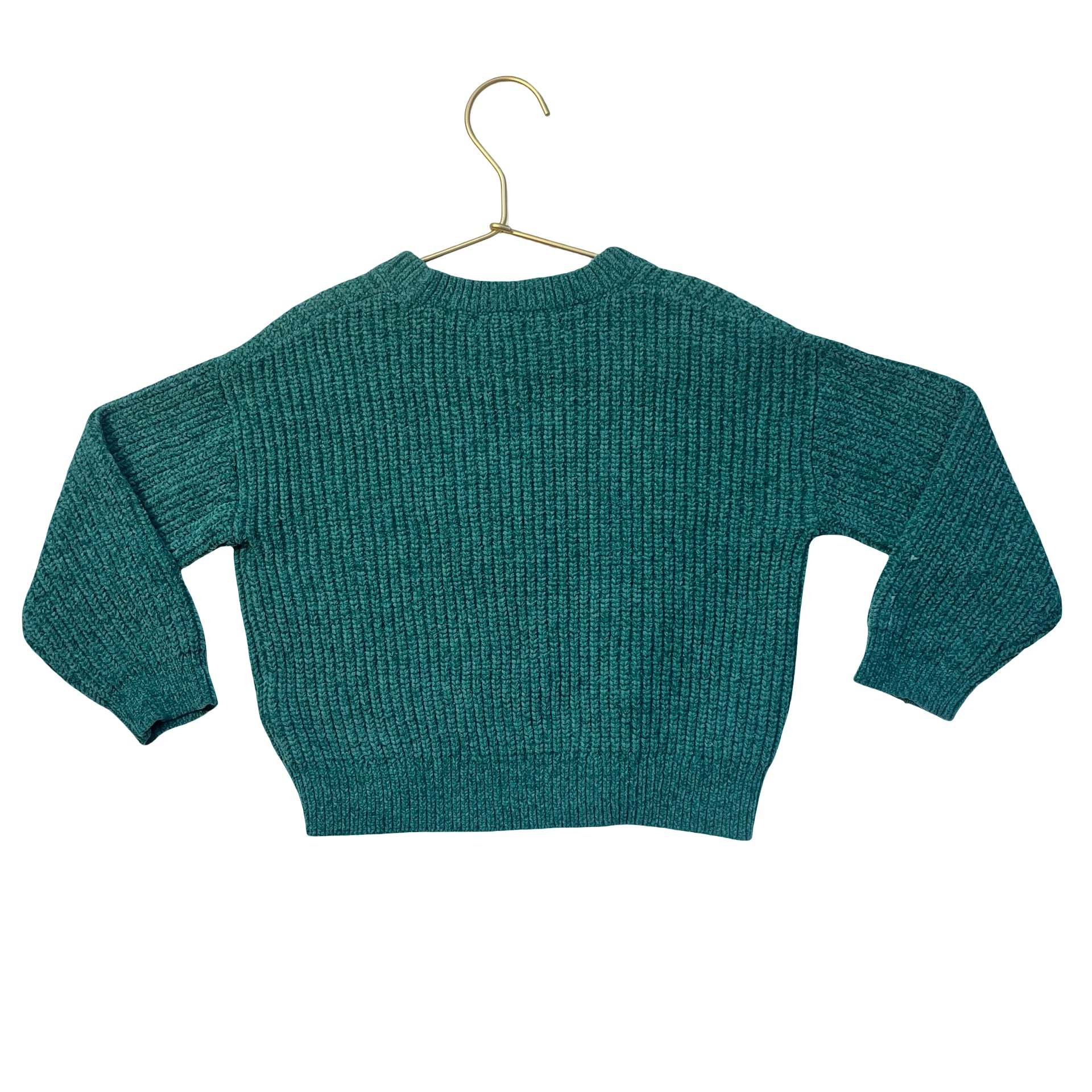 Cat & Jack Green Chenille Sweater - Size XS 4-5