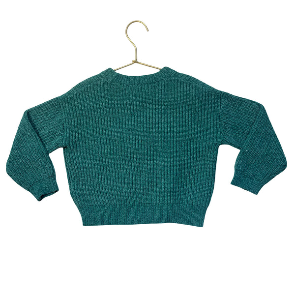 Cat & Jack Green Chenille Sweater - Size XS 4-5
