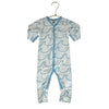 Monica + Andy Ivory & Light Blue Wave Pattern One-Piece - Size 3-6 Mo