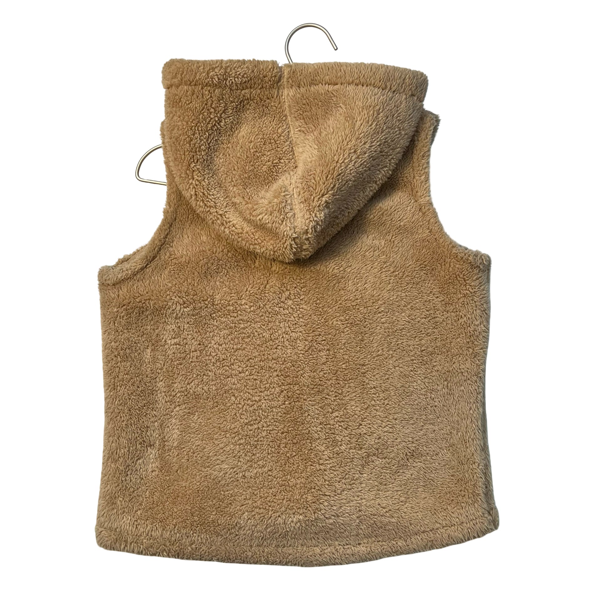 Vineyard Vines Khaki Fluffy Fleece Hooded Vest - Size S 7-8