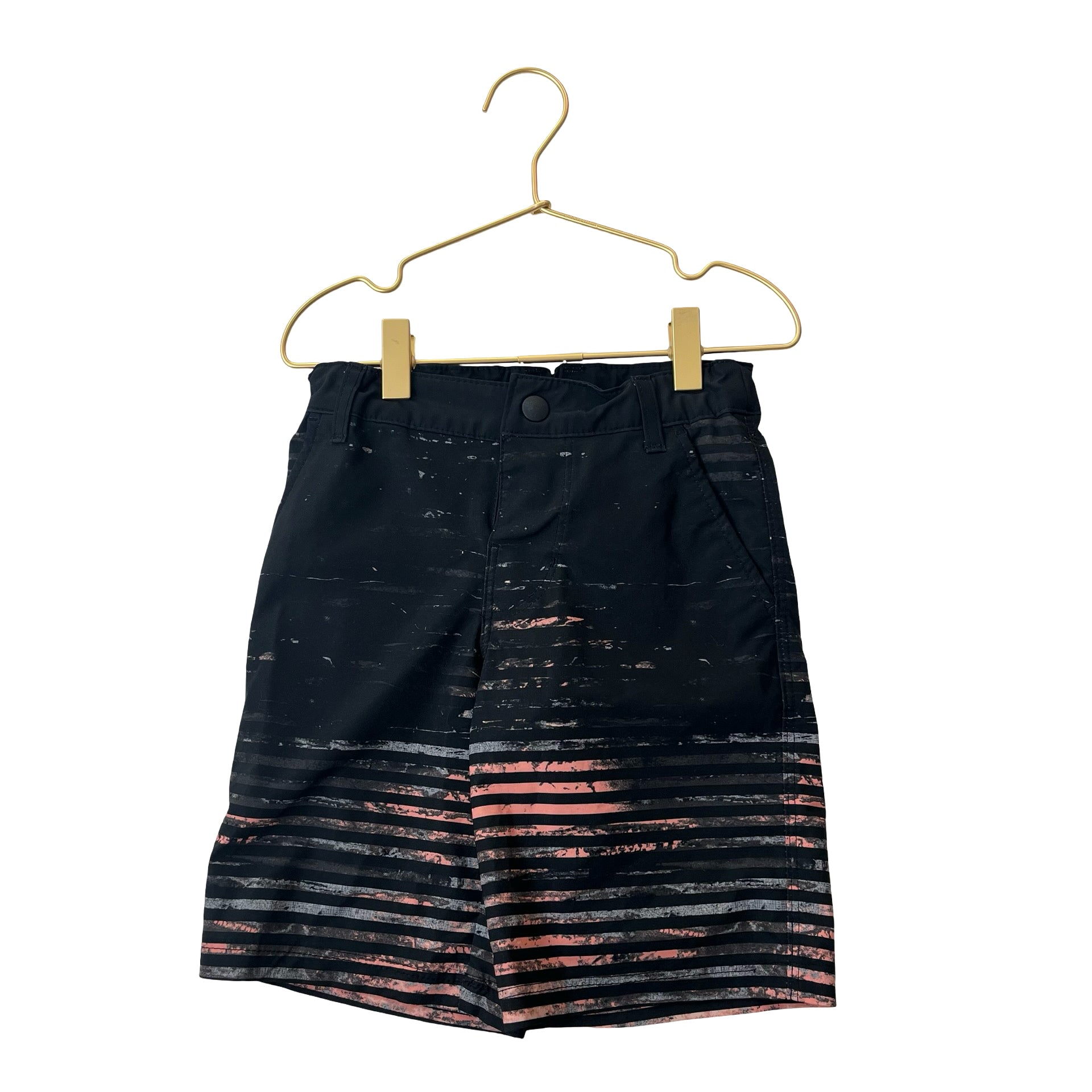 Art Class Black, Gray, Peach Striped Hybrid Shorts - Size 6
