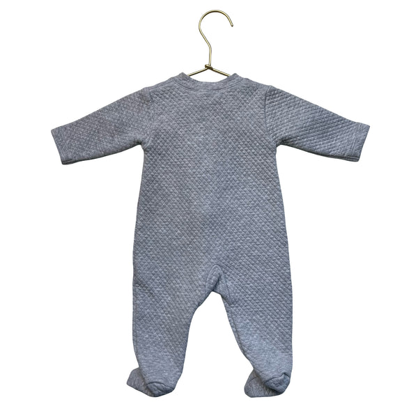 Kissy Kissy Gray Quilted Footed One-Piece - Size 3-6 Mo