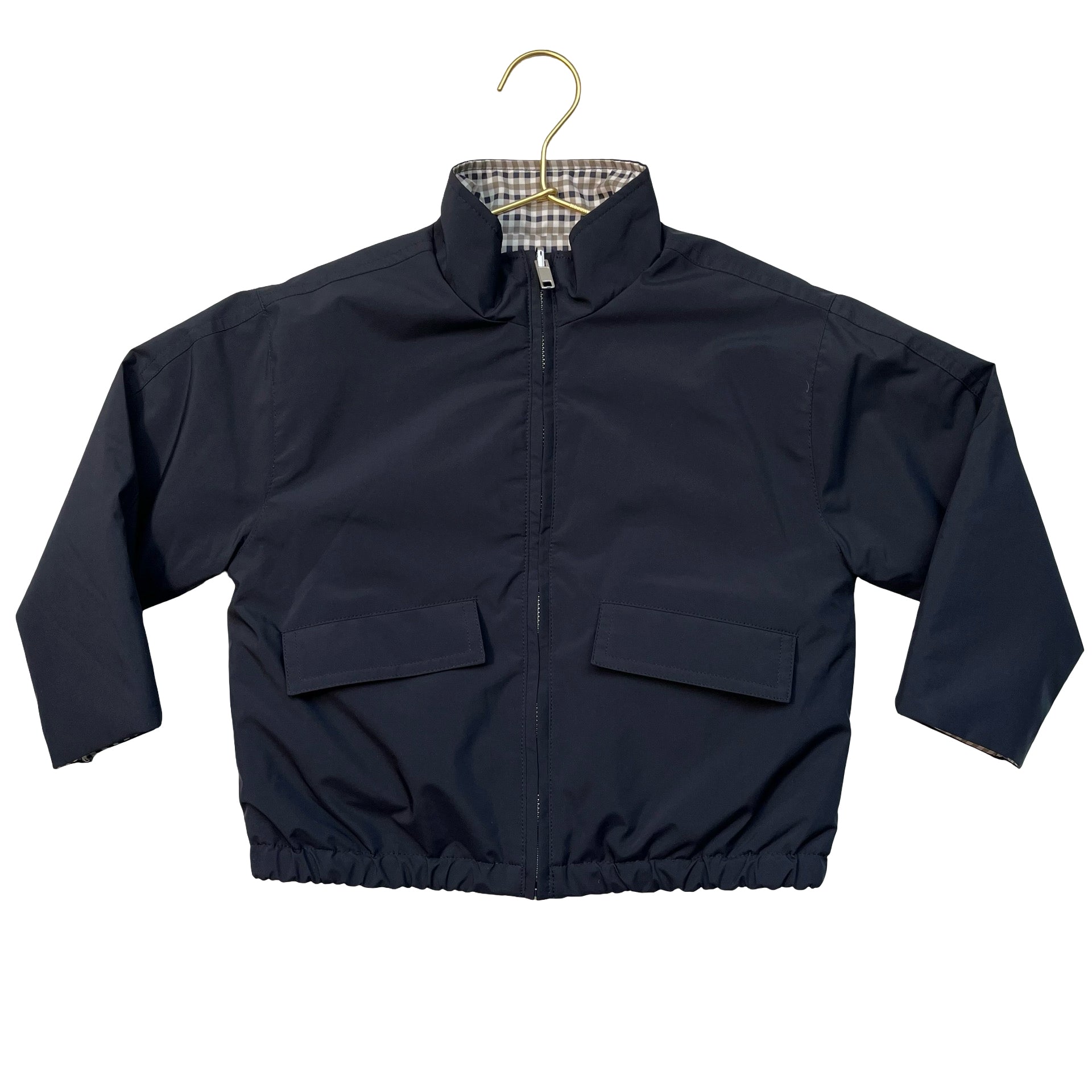 Zara x Bensimon Reversible Navy & Check Lightweight Jacket - Size 4