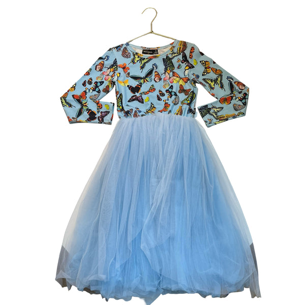 Rock Your Kid Light Blue Butterfly & Tulle Dress - Size 7