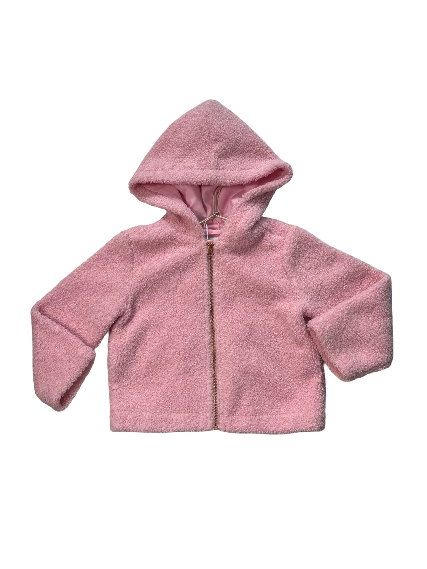 Janie and Jack Pink Hooded Boucle Jacket - Size 2T