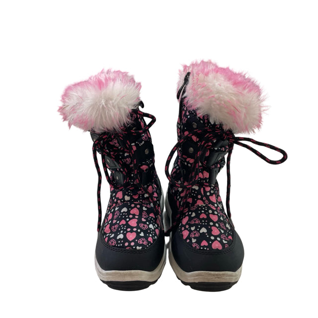 Dream Pairs Black & Pink Heart Winter Boots - Size 12