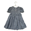 Gap x Doen Navy & White Check Smocked Dress - Size 3