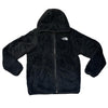 North Face Black Fuzzy Fleece Hooded Jacket - Size S 7-8