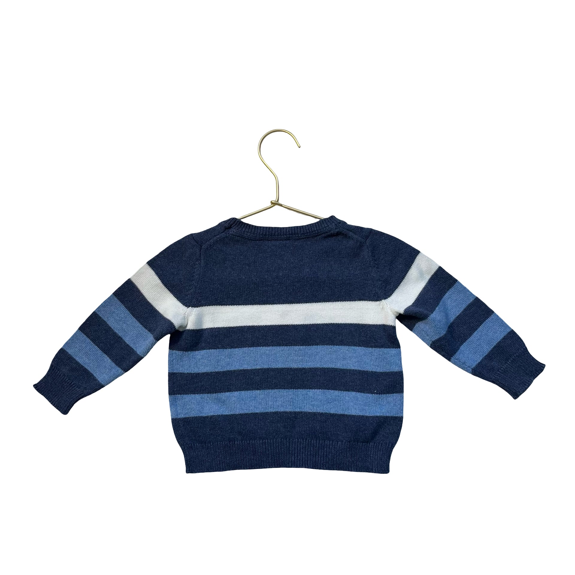 Janie and Jack Blue Striped Sweater - Size 6-12 Mo