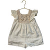Zara Ivory Cotton Gauze & Crochet Dress - Size 2