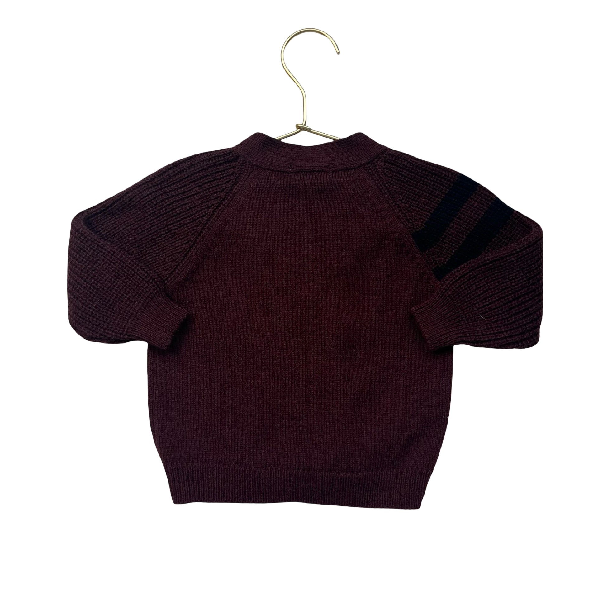 1 + in the family Burgundy Wool-Blend V-Neck Cardigan Sweater with Tags - 6 Mo