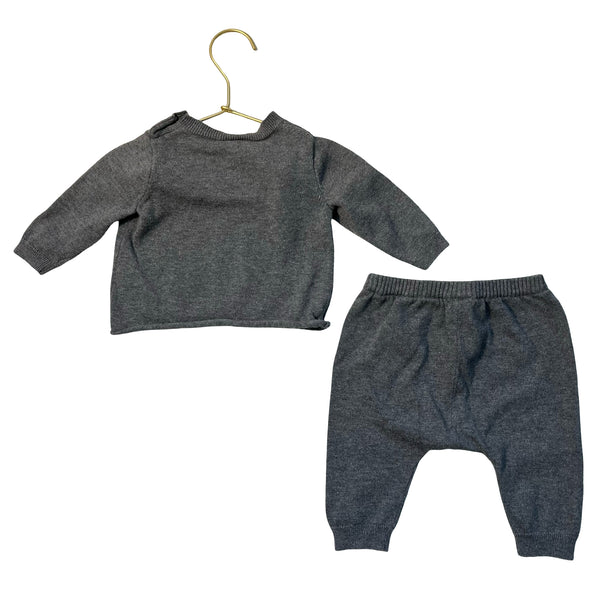 Nordstrom Gray Cotton Knit Star Sweater & Joggers Set - Size 6 Mo