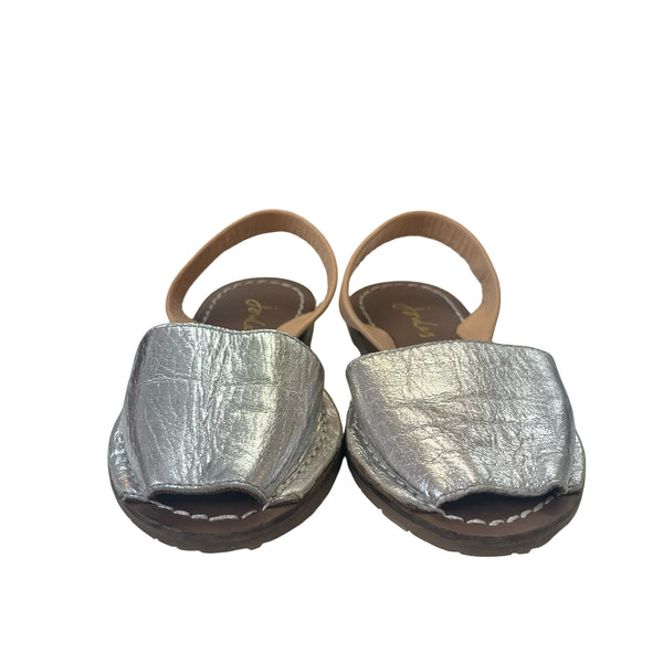 Joules Silver & Tan Sandals - Size 10