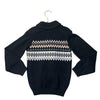 Janie and Jack Black Fair Isle Shawl-Neck Cardigan Sweater - Size 6