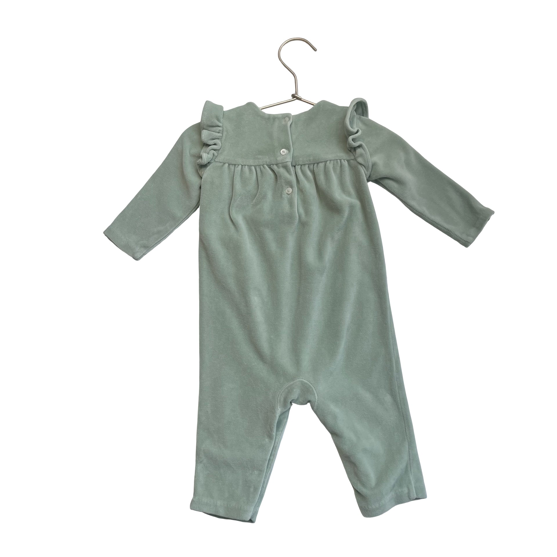 Ralph Lauren Sage Green Velour One-Piece - Size 6 Mo
