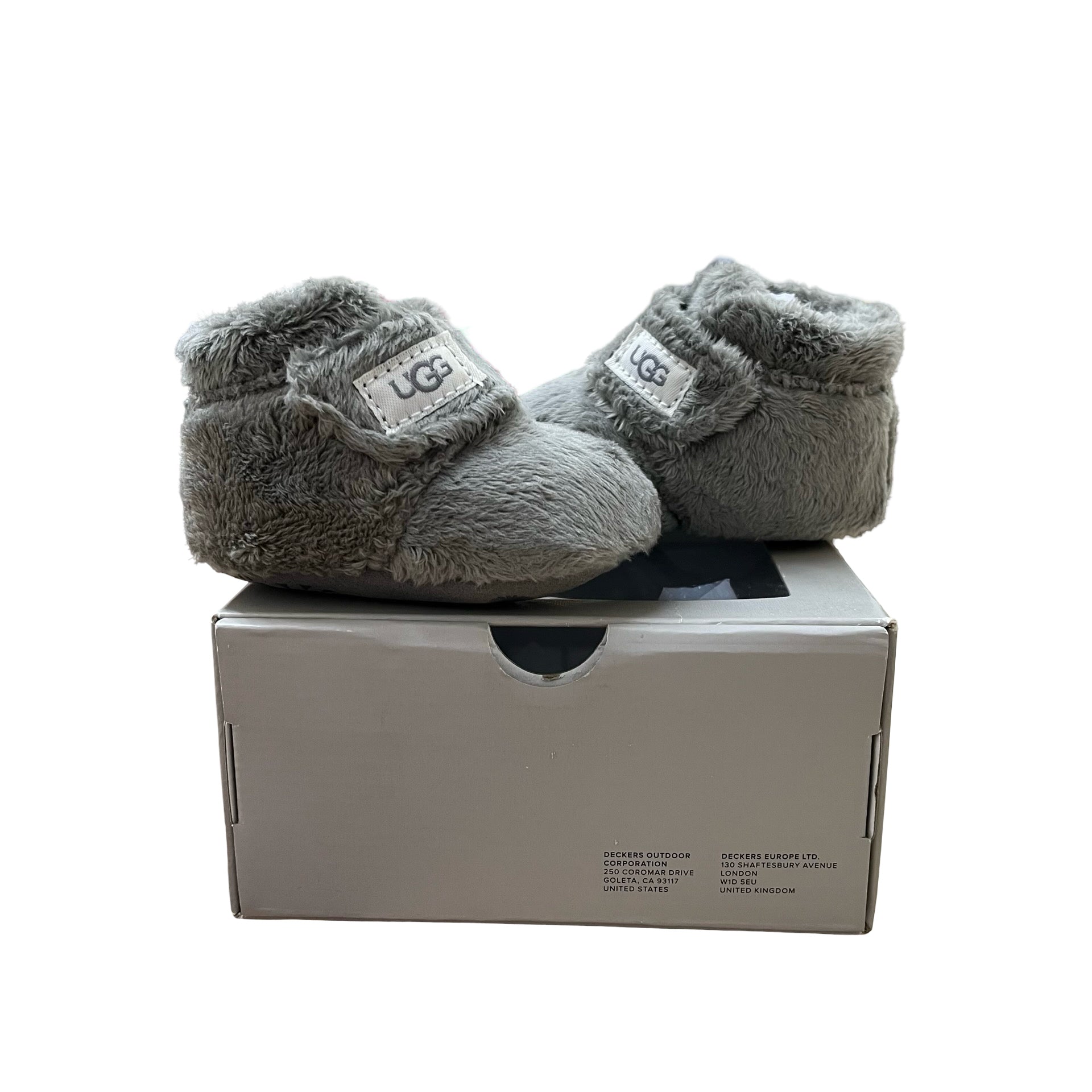 UGG Gray Fleece Booties - New In Box - Size 0/1 (0-6 Months)