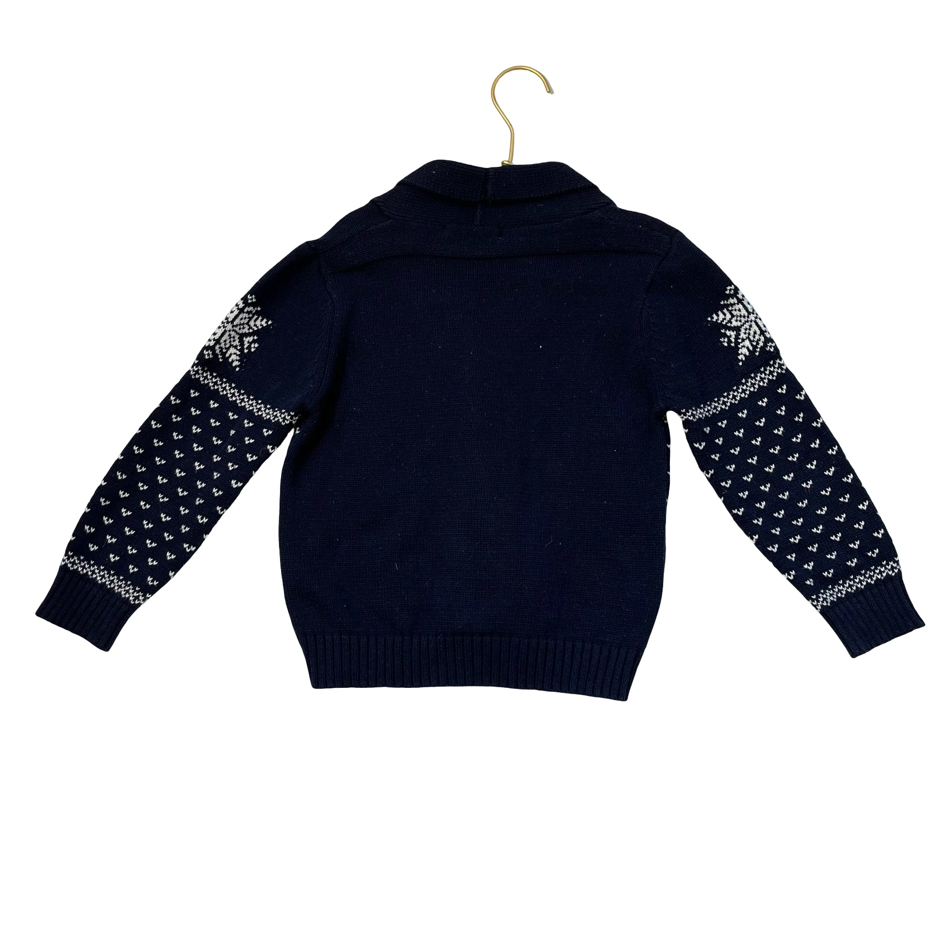 Zoerea Navy & White Reindeer V-Neck Cotton Cardigan Sweater - Size 110 (5)
