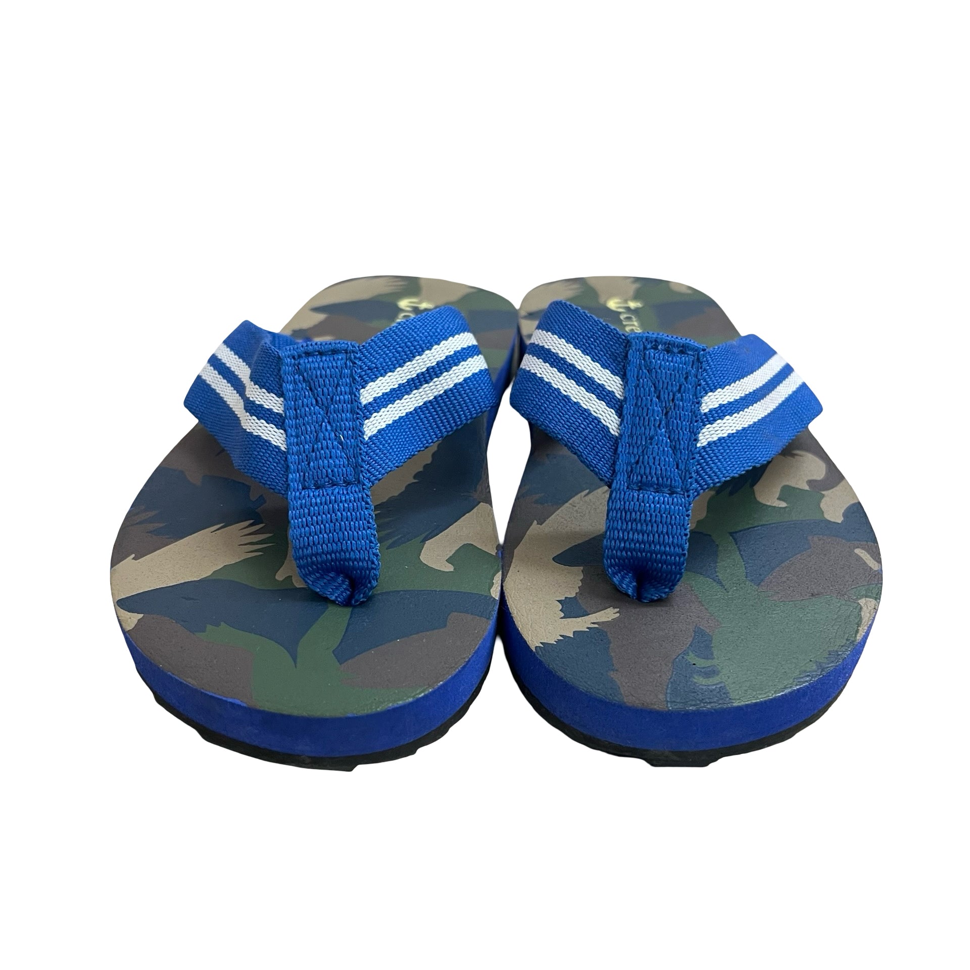 Crewcuts Blue & Camo Flip Flops - Size K9