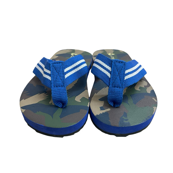Crewcuts Blue & Camo Flip Flops - Size K9