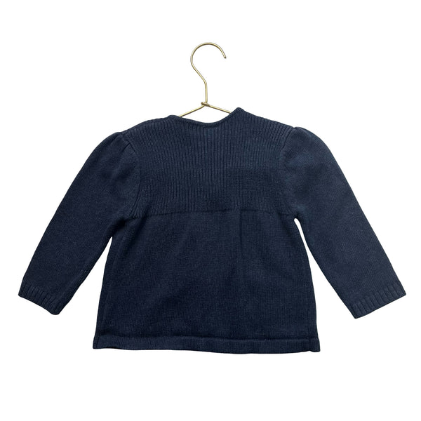 Egg Navy Cotton Cardigan Sweater - Size 2