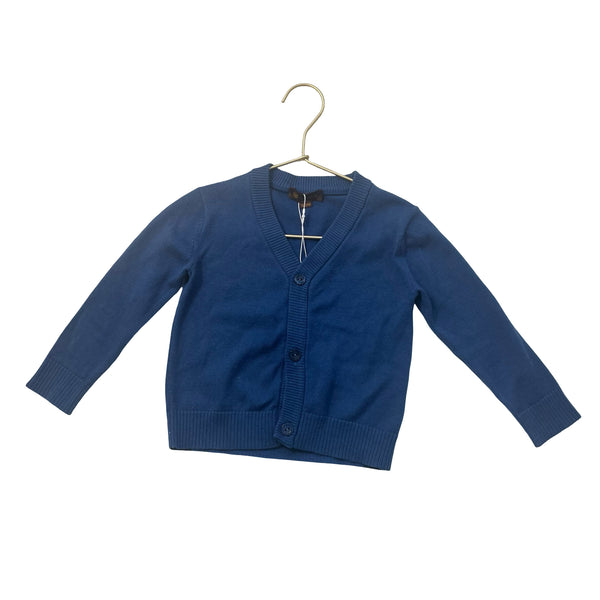 Leon Blue V-Neck Cotton Cardigan Sweater - Size 18-24 Mo