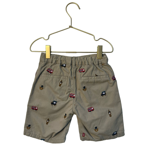 Next Khaki Embroidered London Icon Shorts - Size 5-6