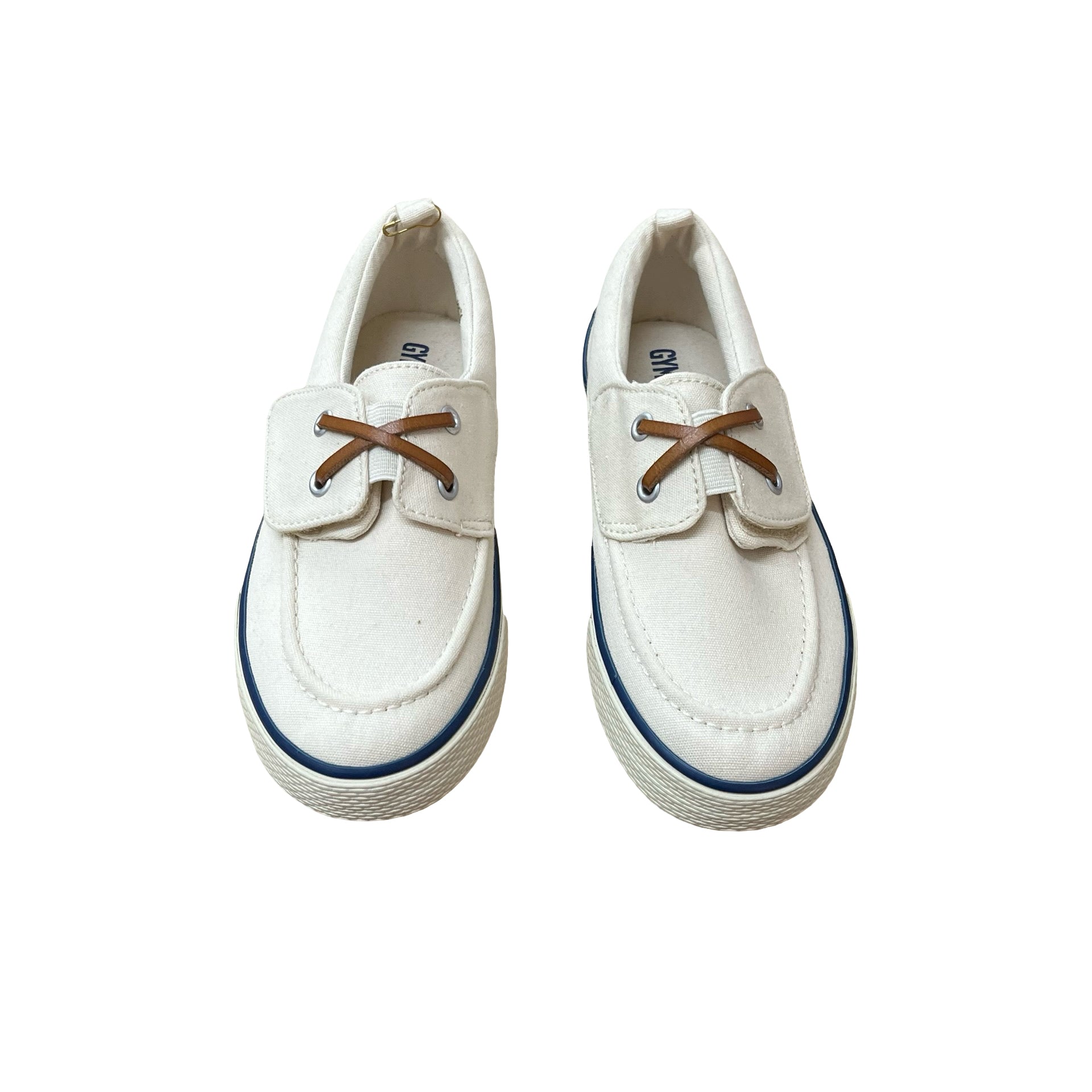 Gymboree Ivory Canvas Boat Shoe Sneakers - Size 1Y Big Kid