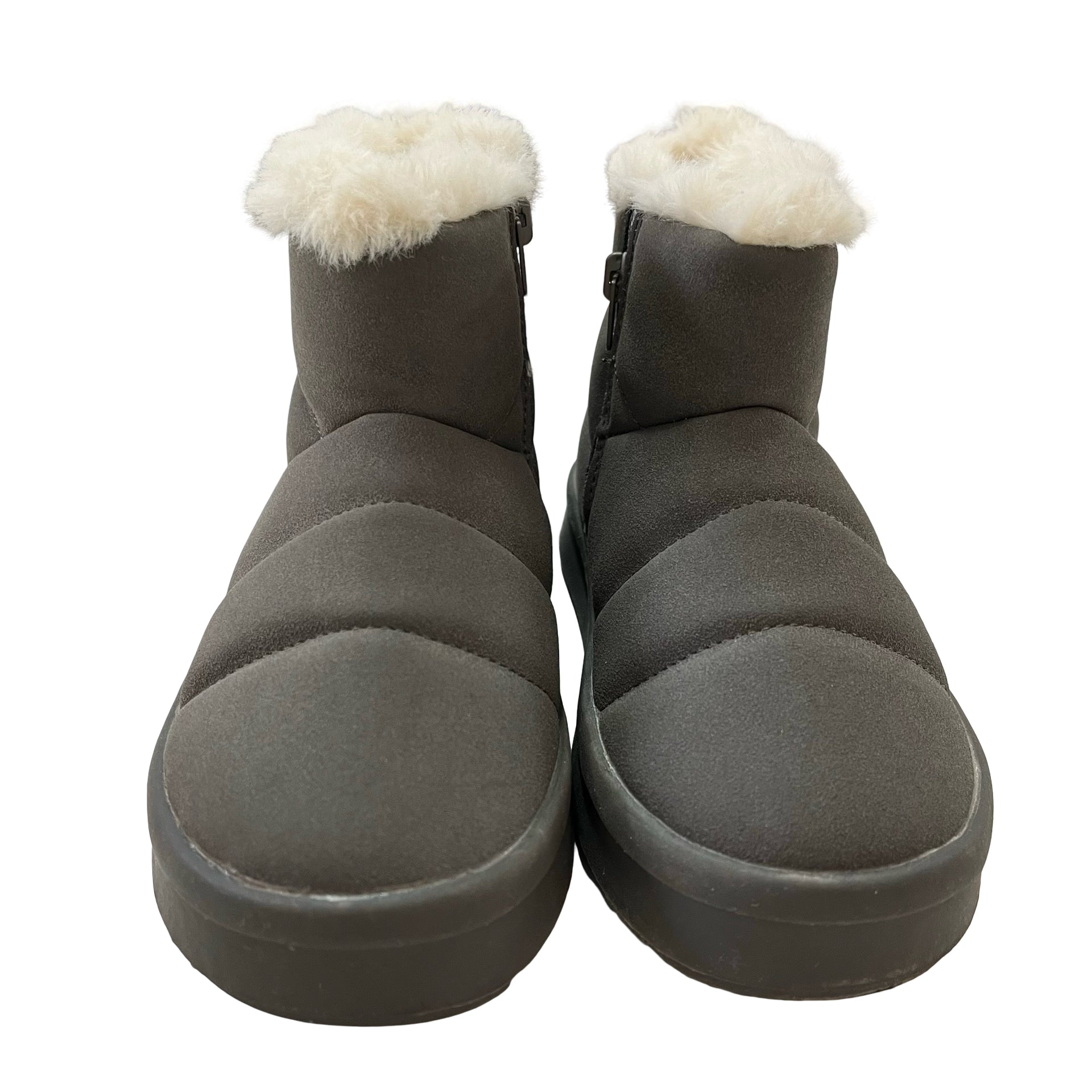 Zara Gray Quilted Faux Fur Lined Ankle Boots - Size 26 (9.5)