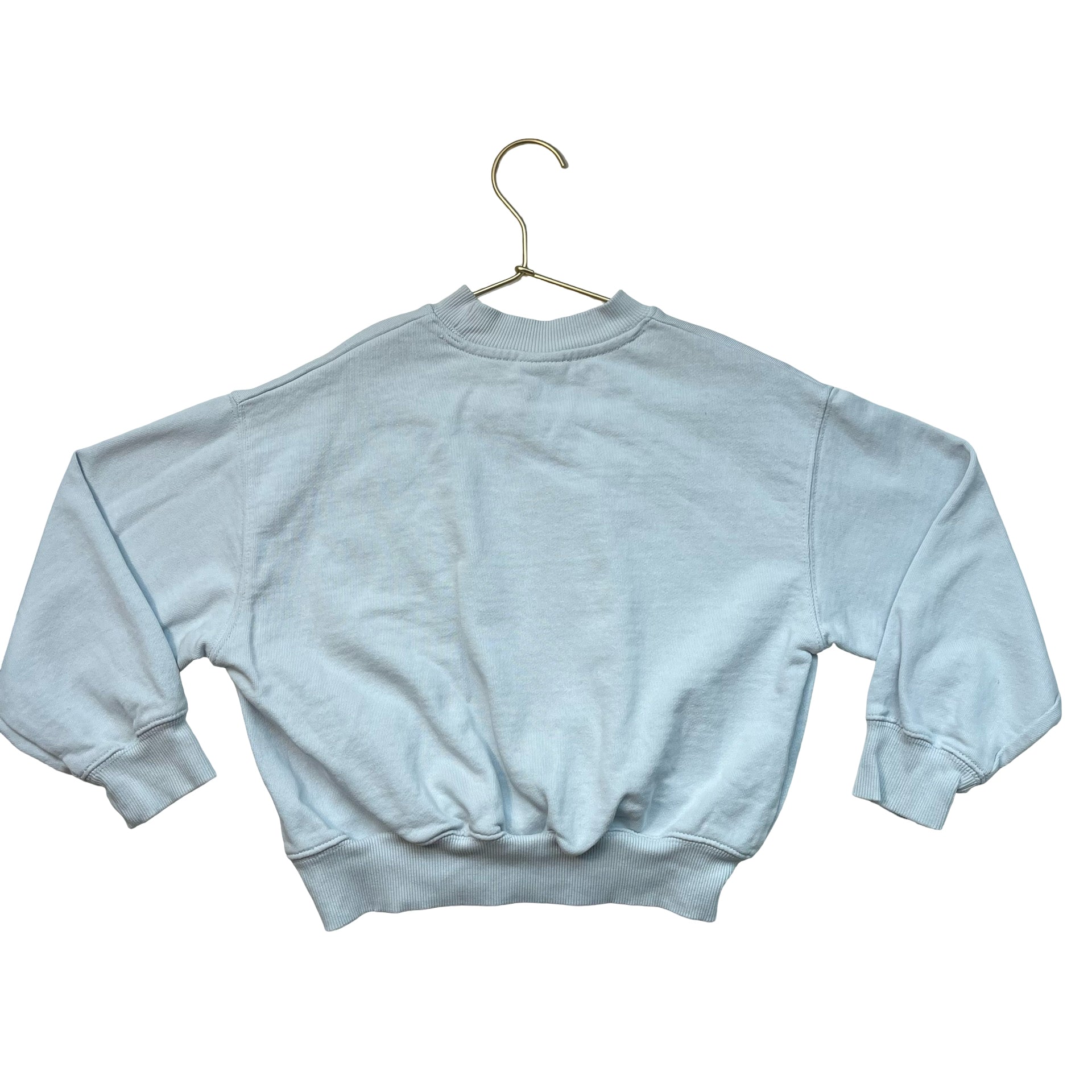 Zara Light Blue & Yellow 'Paris' Sweatshirt - Size 6-7