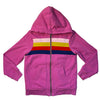 Hanna Andersson Sherpa-Lined Pink Striped Zip-Up Hooded Sweatshirt - Size 8