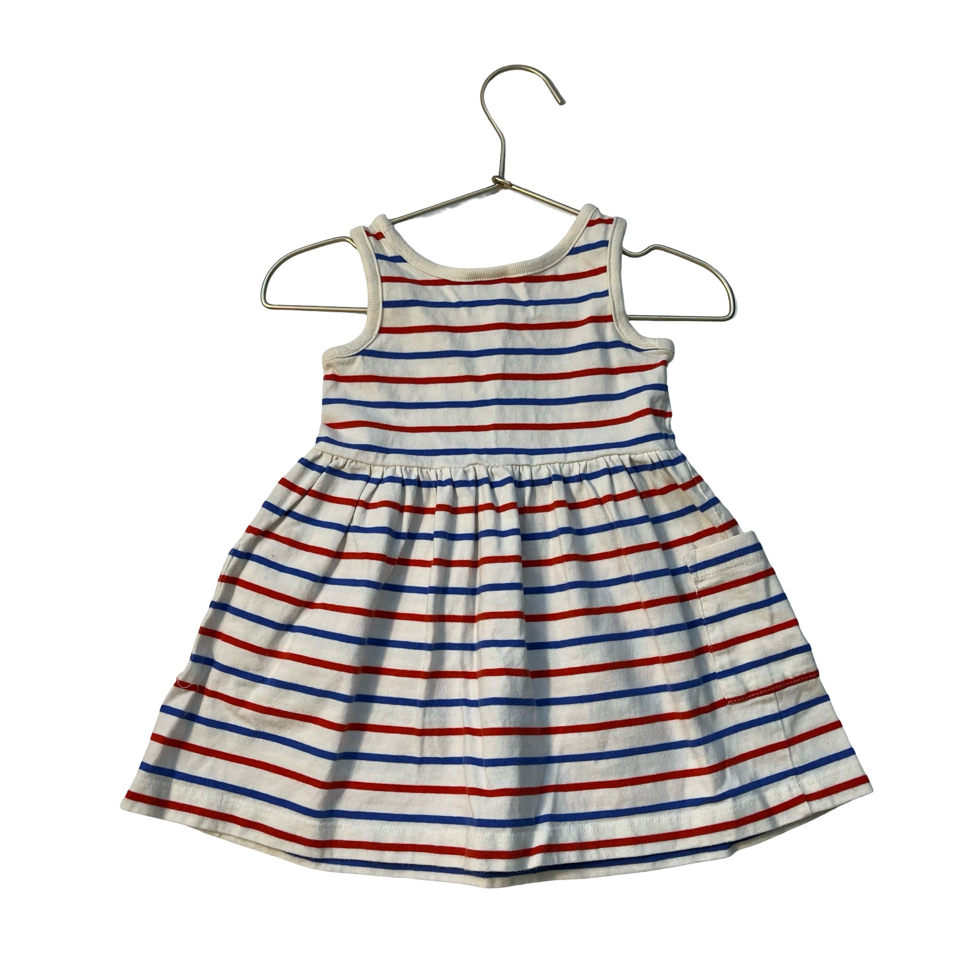 Hanna Andersson Ivory, Red, Blue Striped Dress - Size 2T