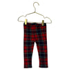 Janie and Jack Red Tartan Plaid Cotton Knit Leggings - Size 12-18 Mo