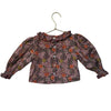 Lali Plum Flower Print Brushed Cotton Blouse - Size 2