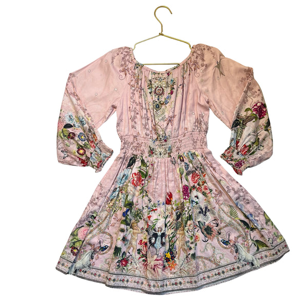 Milla by Camilla Pink Beaded Print Dress - Size 6