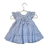 Janie and Jack White & Blue Striped Linen-Cotton Dress & Bloomers w Tags - 3-6 M