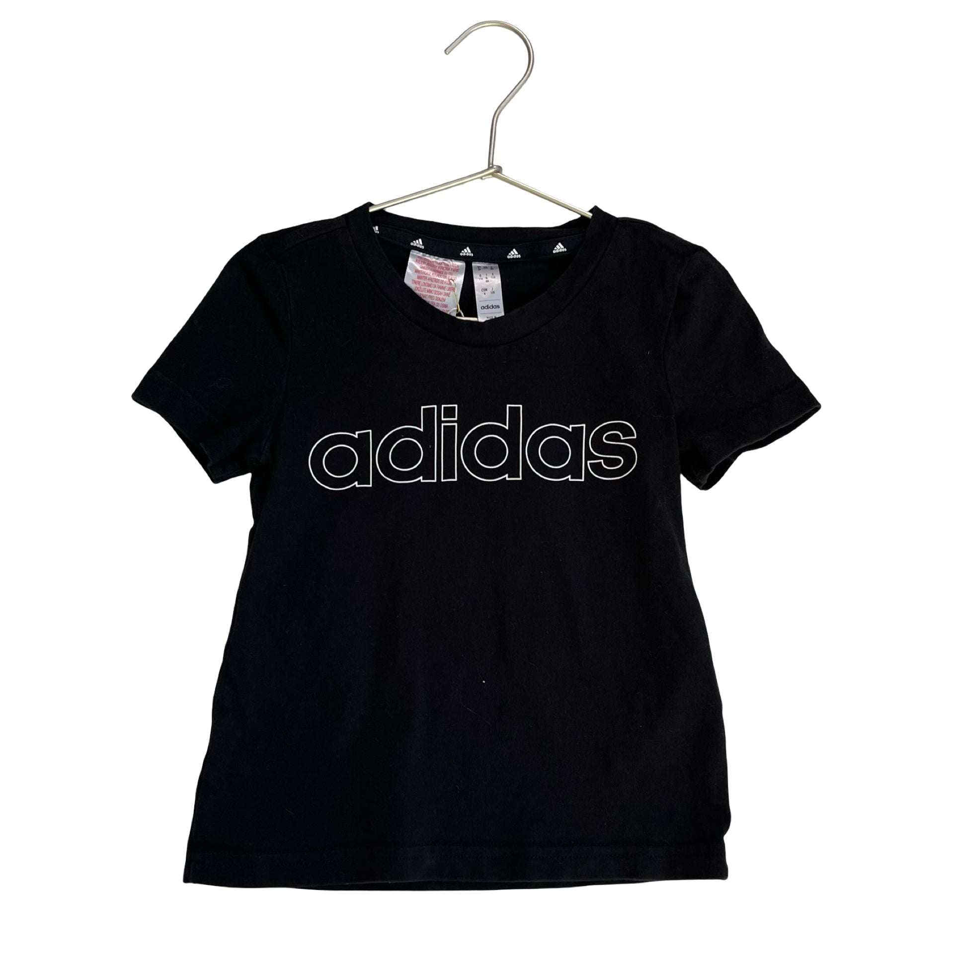 Adidas Black Brand Tee - Size 5-6