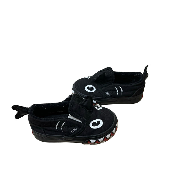 Vans x Shark Week Black Slip-On Sneakers - Size 5.5