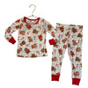 Caden Lane Peach Plaid & Red Christmas Teddy Bear PJ Set - Size 18-24 Mo