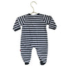 Magnetic Me Black & White Striped Velour Footed PJs - Size NB