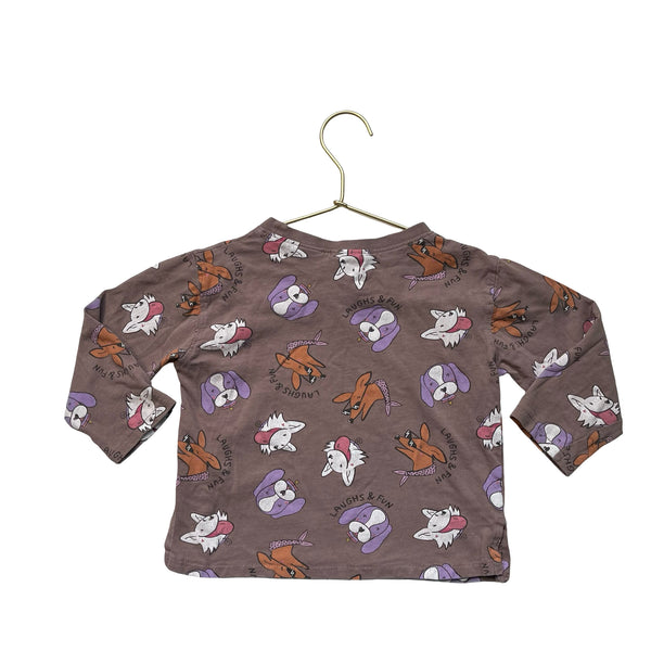Zara Brown Dog Print Shirt - Size 2-3