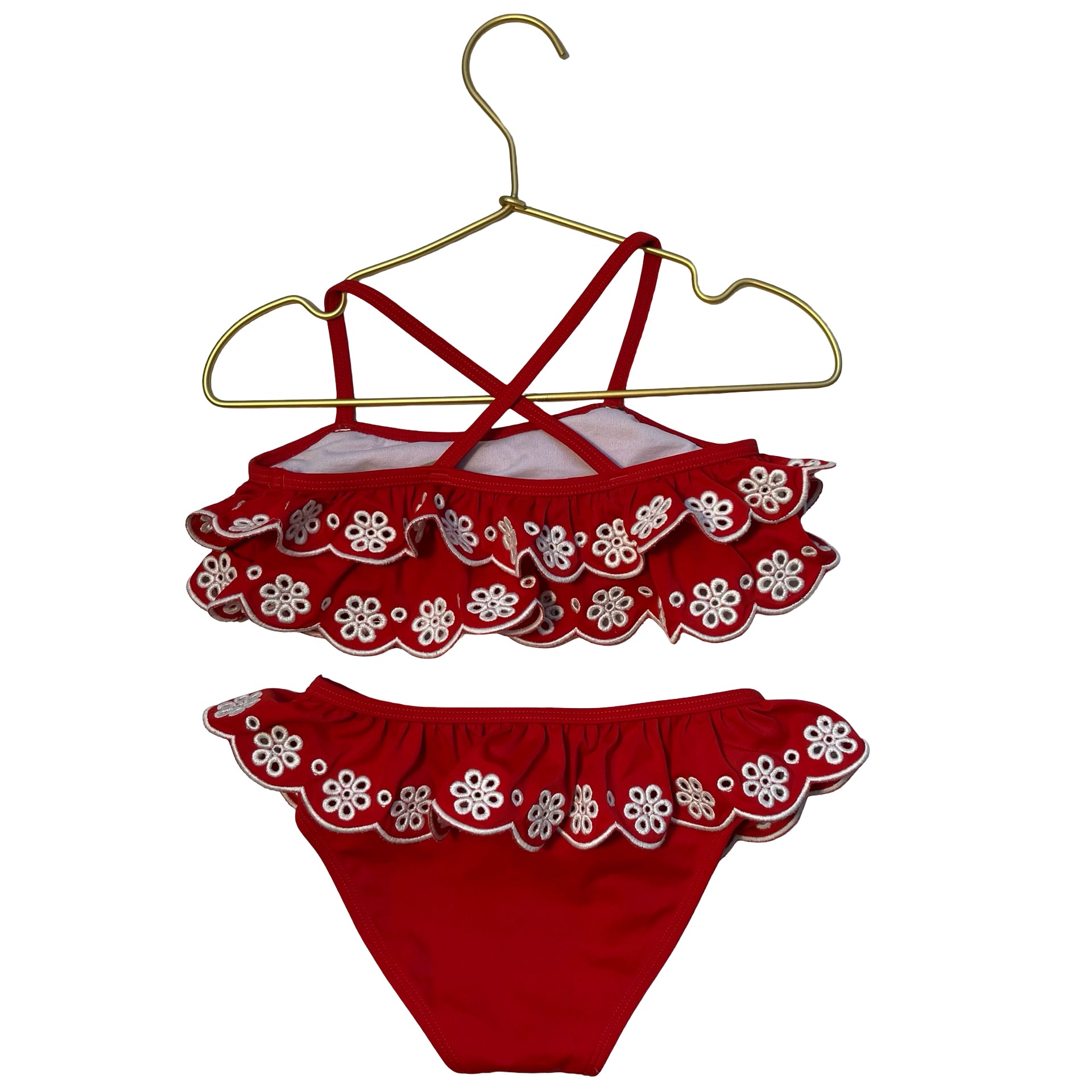 Janie and Jack Red Bikini 2 Piece Swim Suit - Size 3