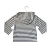 Polo Ralph Lauren Gray & Ivory Striped Hooded Waffle Shirt - Size 3