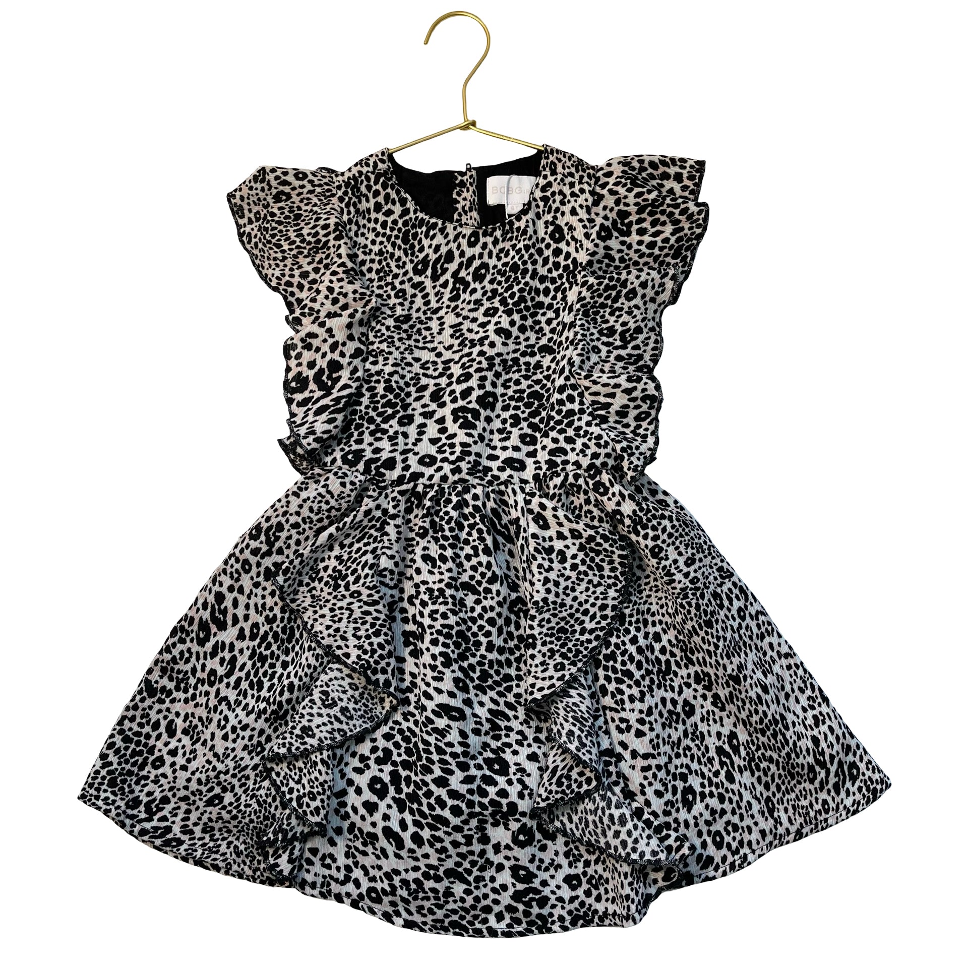 BCBG Girls Black, Pink, White Leopard Print Dress - Size 4T