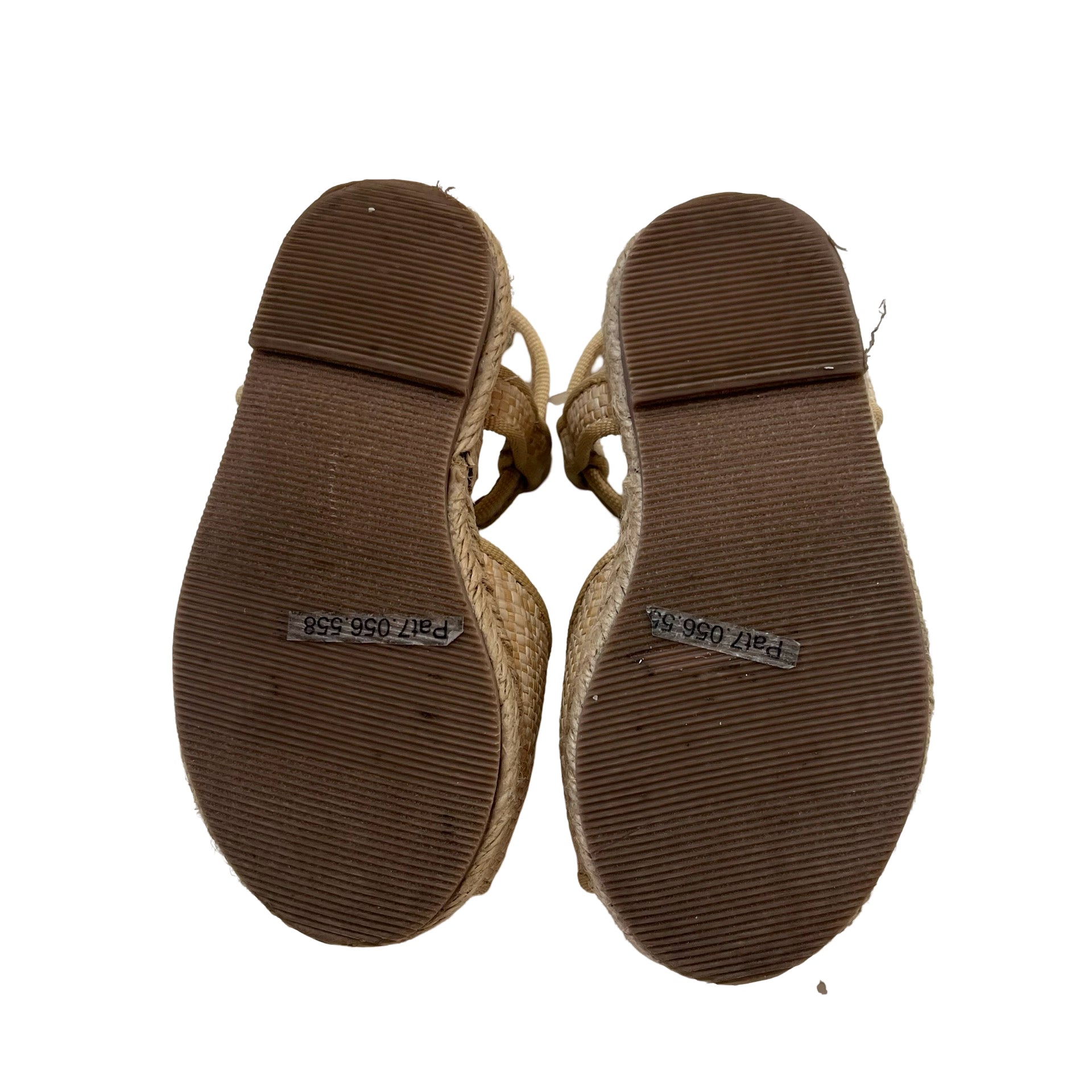 Janie and Jack Khaki Flower Raffia Sandals - Size 4