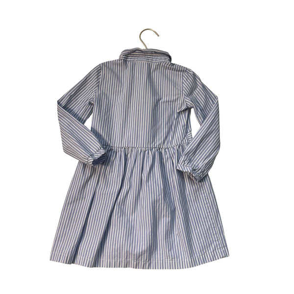 Carter's Blue & White Striped Belted Shirt Dress - Size 4T