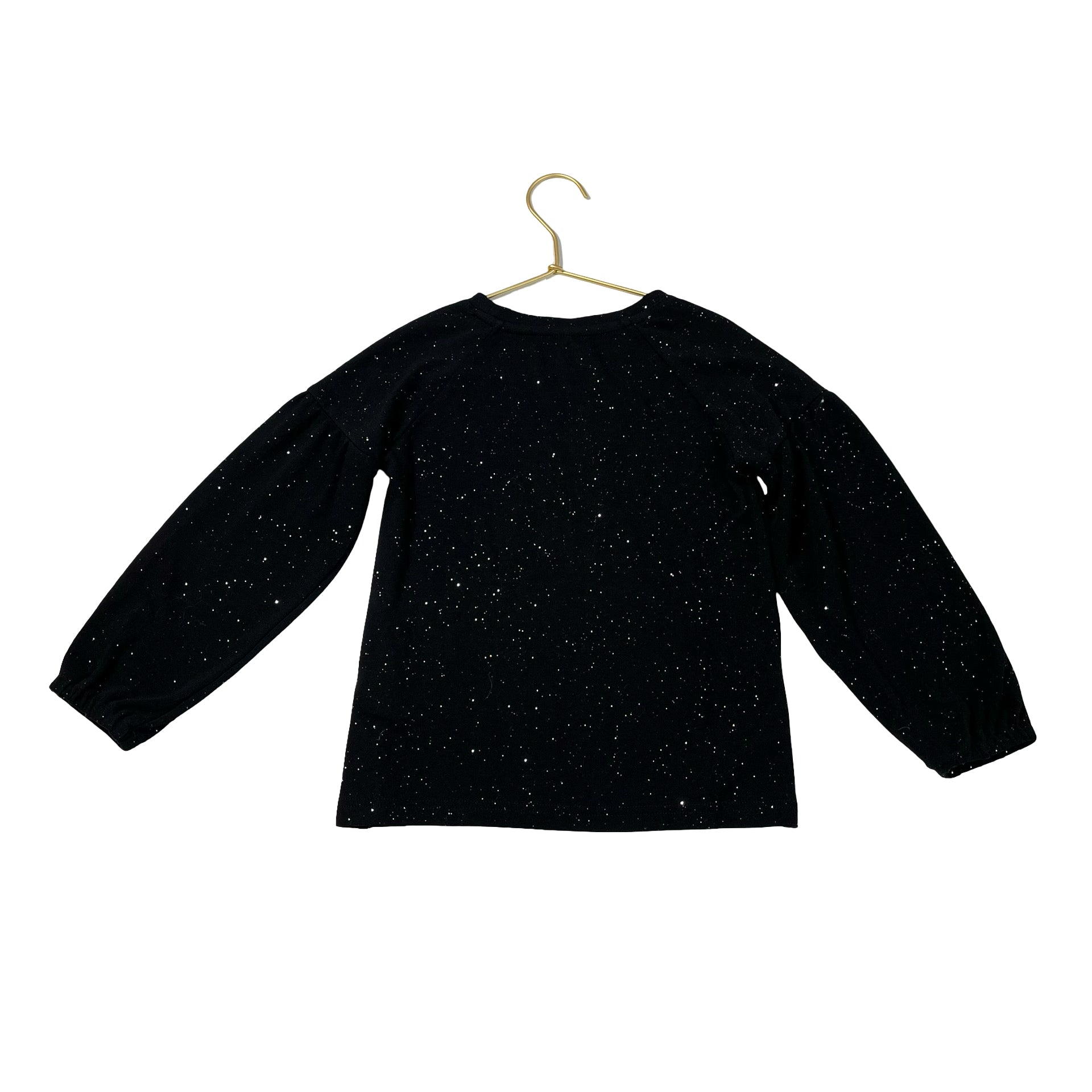 Appaman Black & Silver Glitter Heart Safety Pin Lightweight Sweatshirt - Size 7